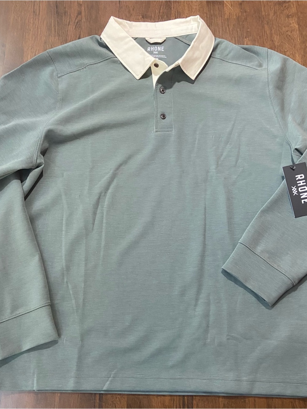Rhone Dreamstate Rugby Polo Shirt Mens XL Olive Shadow Green Long Sleeve NWT
